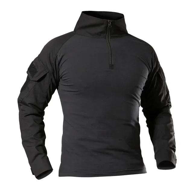 Camisetas tácticas para senderismo al aire libre para hombre, camisa de combate militar del ejército CP de camuflaje de manga larga para caza y escalada, ropa deportiva de algodón - Imagen 4