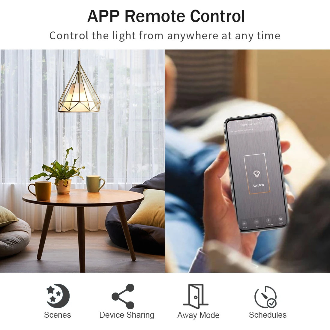 Tuya WiFi US interruptor de luz inteligente Interruptor táctil de pared cable neutro/no requiere cable neutro 120 tipo funciona con Alexa, Google Home - Imagen 3