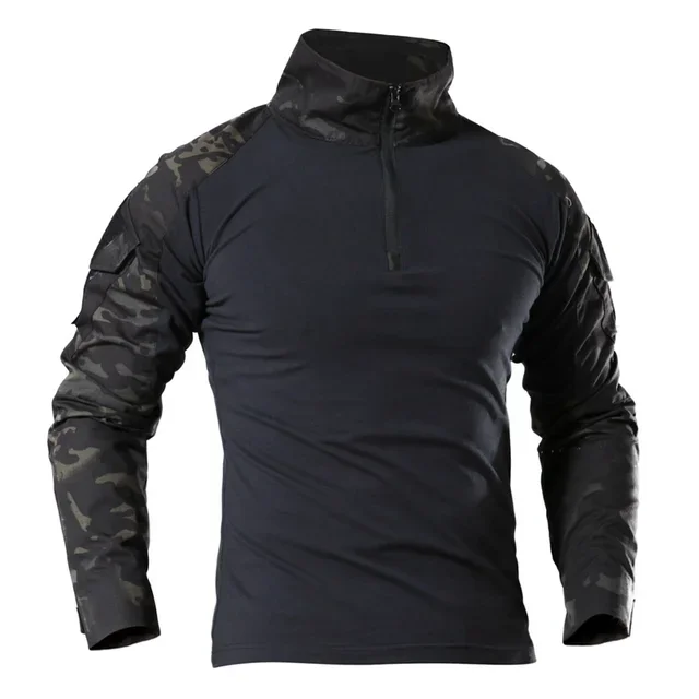 Camisetas tácticas para senderismo al aire libre para hombre, camisa de combate militar del ejército CP de camuflaje de manga larga para caza y escalada, ropa deportiva de algodón - Imagen 3
