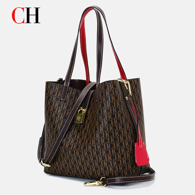 Bolso Tote para Mujer CH, Bolso de Mano de Lujo, Nuevo Modelo 2026, Estampado Monograma, Gran Capacidad, Bolso Bandolera, Bolso de Hombro para Damas - Imagen 5