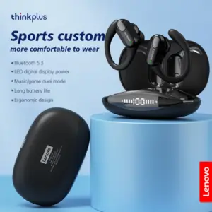 Auriculares inalámbricos deportivos Lenovo XT80 originales con micrófonos, pantalla LED de alimentación, sonido estéreo de alta fidelidad, auriculares Bluetooth 5,3 TWS