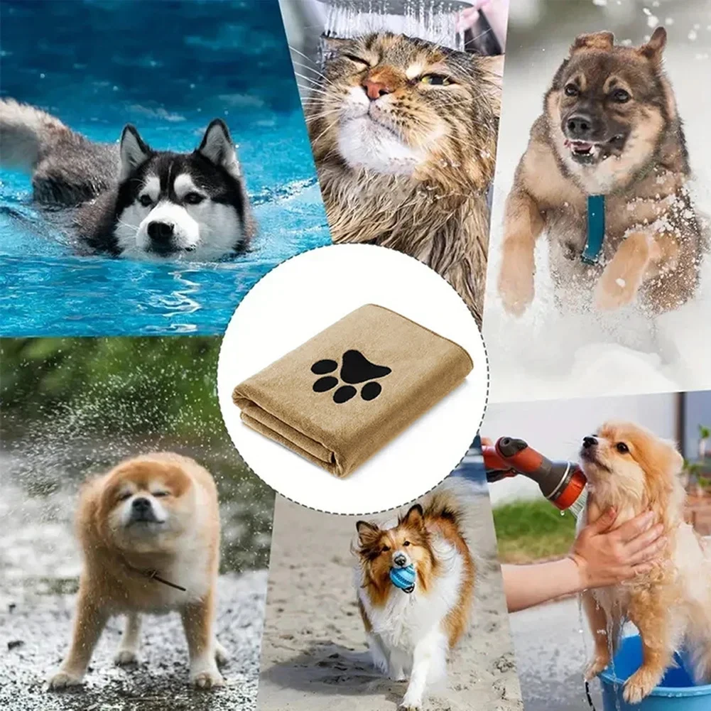 Toalla de Baño para Mascotas de Microfibra, 3 Tamaños Disponibles, Bordada, Súper Suave y Absorbente, para Perros y Gatos, Artículos de Aseo - Imagen 3