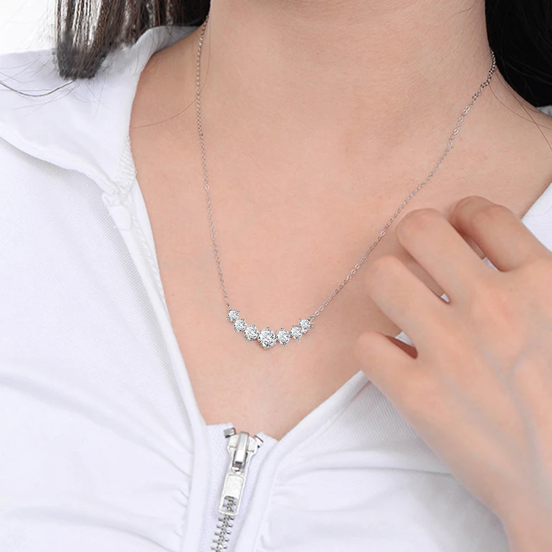 Collar de moissanita U-Smile D VVS1 para mujer, collares de lujo con Diamon de laboratorio brillante de Color D, Plata de Ley 925 con certificado - Imagen 5
