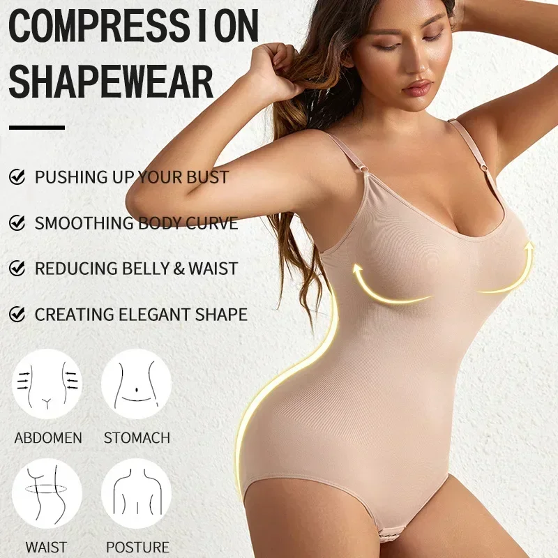 Body moldeador breve sin costuras sólido de 1 pieza, moldeador de cuerpo más delgado para levantamiento de glúteos y Control de barriga, ropa interior para mujer - Imagen 5