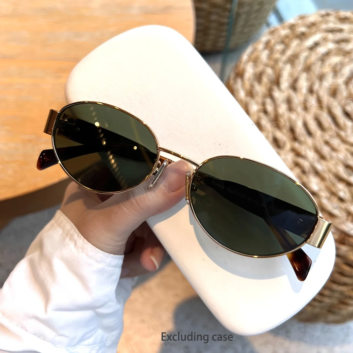 Gafas de sol ovaladas para mujeres y hombres, gafas de sol con montura metálica de moda, tonos clásicos - Imagen 5