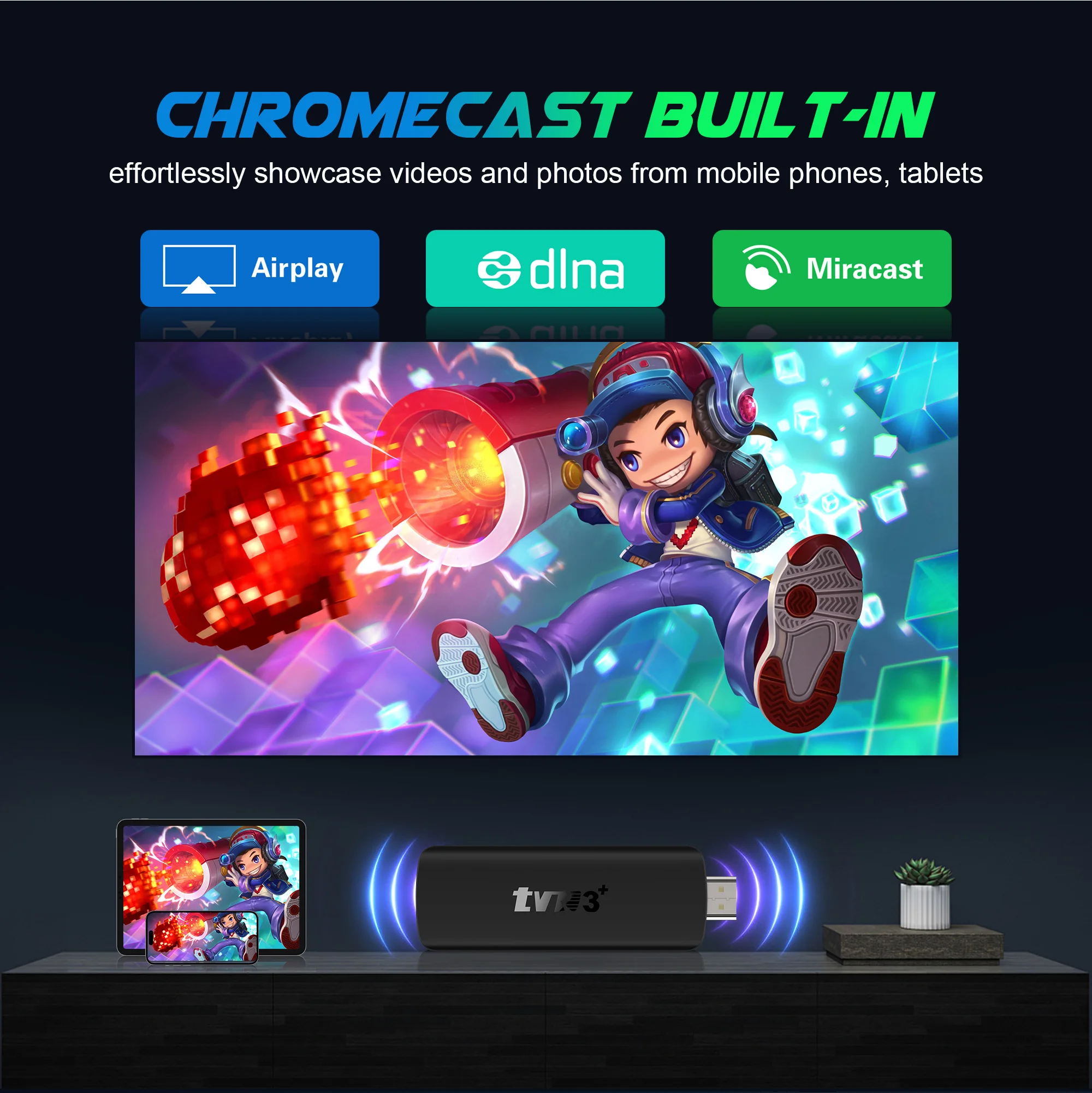 TV Stick 2026 TVR3+ con Interfaz de Usuario Dual, 8K HD, WIFI 6, Android 14.0, RK3518 Quad Core, 8GB RAM, 128GB ROM, Reproductor Multimedia para Cine en Casa - Imagen 5