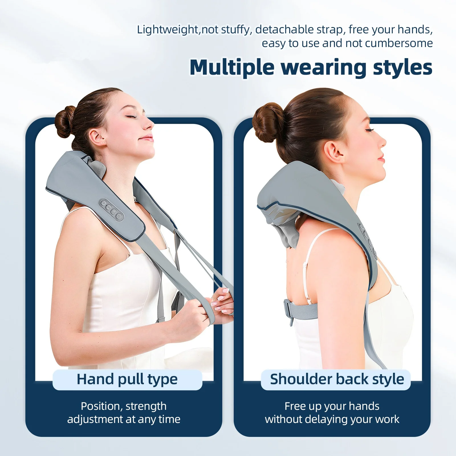 Foreverlily-masajeador inalámbrico para cuello y hombros, chal de masaje para amasar hombros y espalda, masajeador Cervical para cuello Trapezius, 26W - Imagen 6