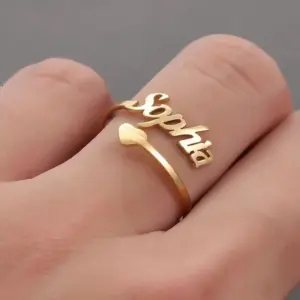 Anillo de amor con nombre personalizado, anillo de pareja de corazón de acero inoxidable personalizado, joyería para Mujer, Anillos de regalo para el Día de San Valentín para Mujer
