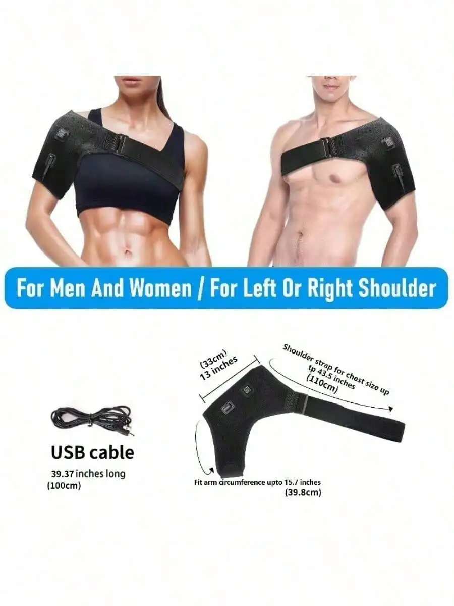 Almohadilla térmica vibratoria para hombros y rodillas 2026, para calentar y aliviar el dolor en codos y hombros durante el ejercicio y fitness. - Imagen 4