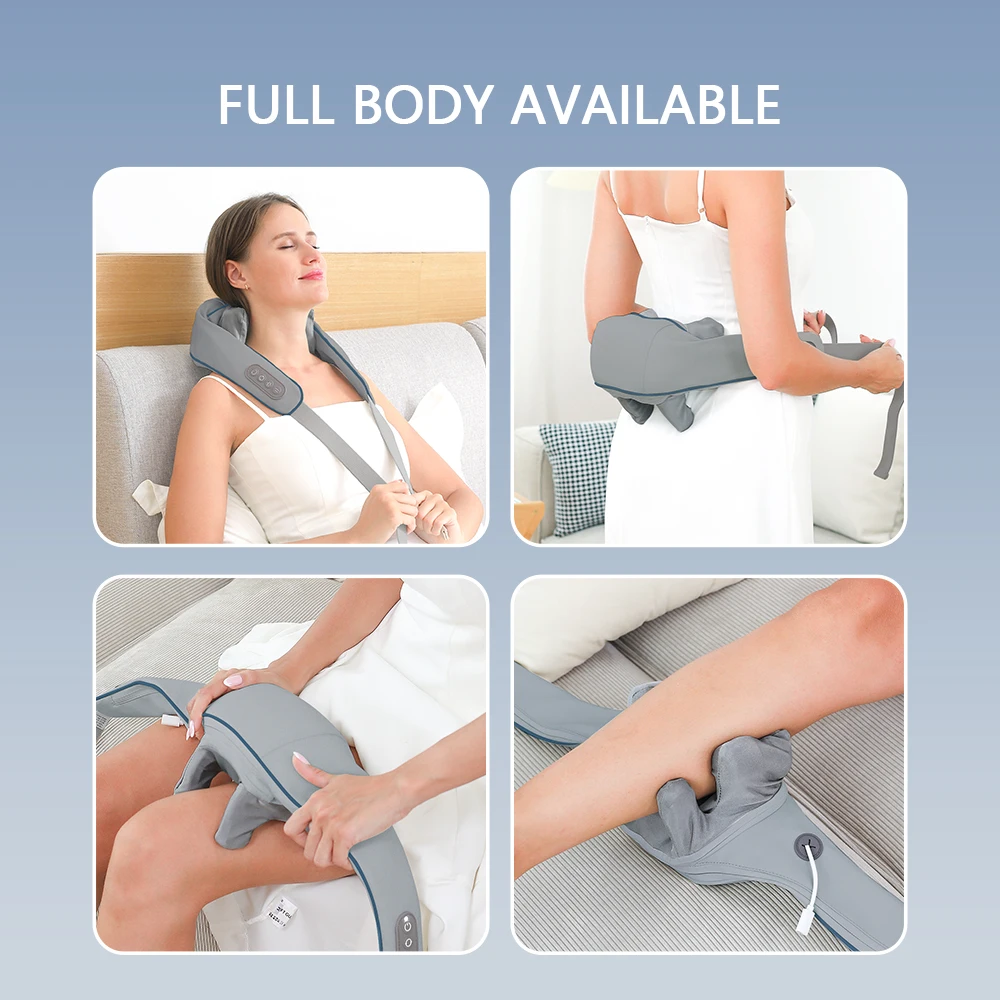 Foreverlily-masajeador inalámbrico para cuello y hombros, chal de masaje para amasar hombros y espalda, masajeador Cervical para cuello Trapezius, 26W - Imagen 3