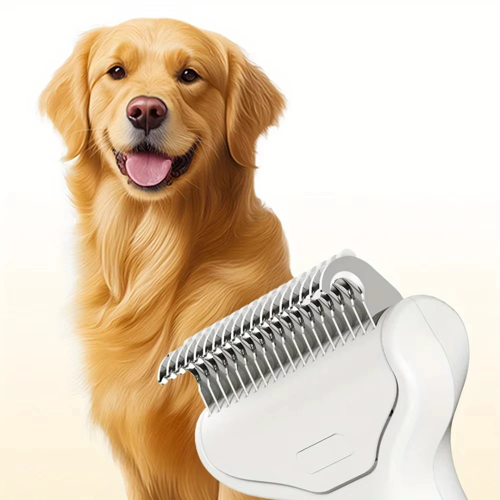 Cepillo de depilación de perros de acero inoxidable, peine, cepillo removedor de pelo de mascotas para perros, herramientas de aseo, peine desmaltador de mascotas, accesorios para perros - Imagen 6