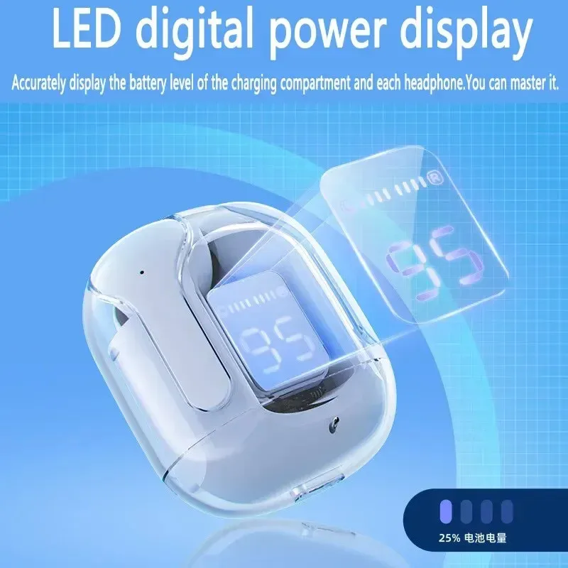 Auriculares inalámbricos T2 originales, cascos con Bluetooth, transparentes, HIFI, LED, pantalla Digital, sonido estéreo, para Xiaomi - Imagen 4