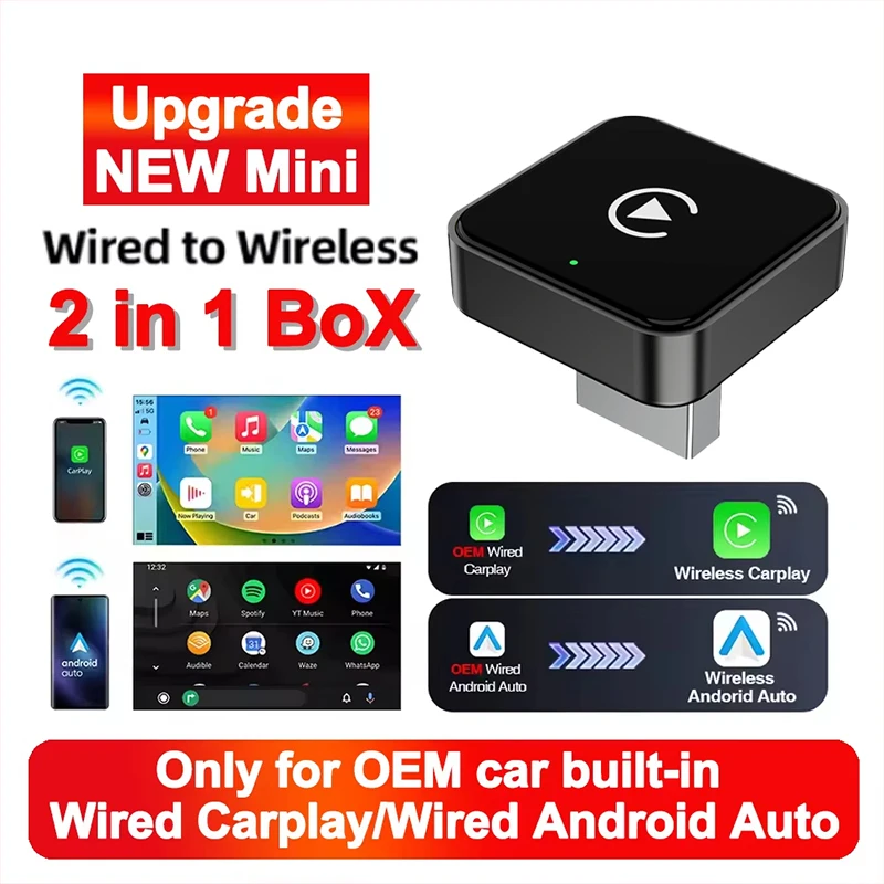 Mini Dispositivo Inteligente 2 en 1 con Carplay