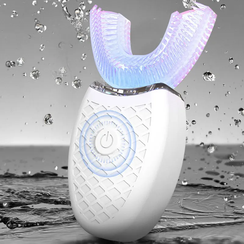 Cepillo de dientes tipo U, cabezal de silicona inteligente de 360 grados, cepillo de dientes eléctrico sónico, carga USB automática, resistente al agua - Imagen 3