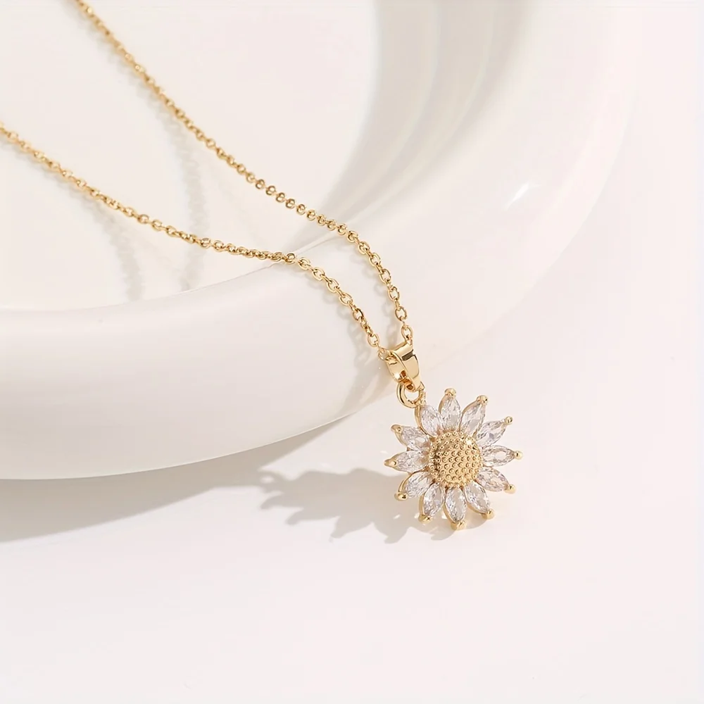 Elegante set de regalo con collar de girasol: celebra el amor y la lealtad - Imagen 3