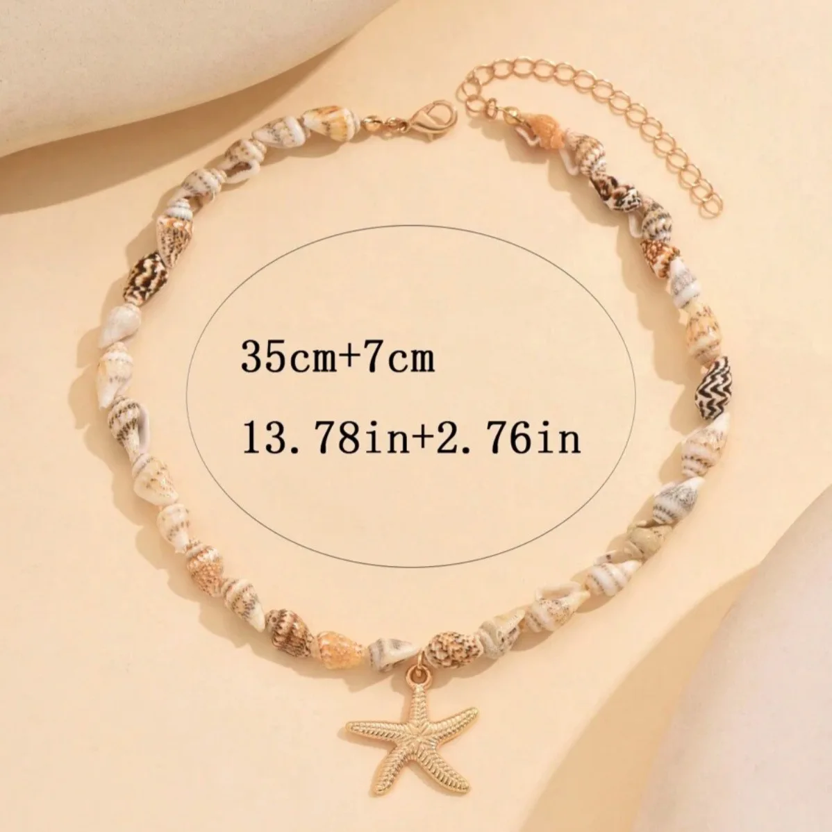 Collar bohemio de cuentas de concha de playa para mujer, Gargantilla con colgante de estrella de mar de estilo océano de verano, joyería para fiesta de vacaciones - Imagen 4