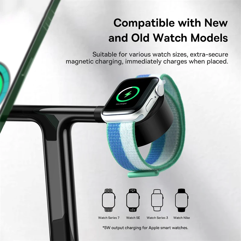 Baseus 3 en 1 20W soporte de cargador inalámbrico magnético para teléfono iPhone 15 14 Pro Airpods Apple Watch soporte de estación de carga rápida - Imagen 6