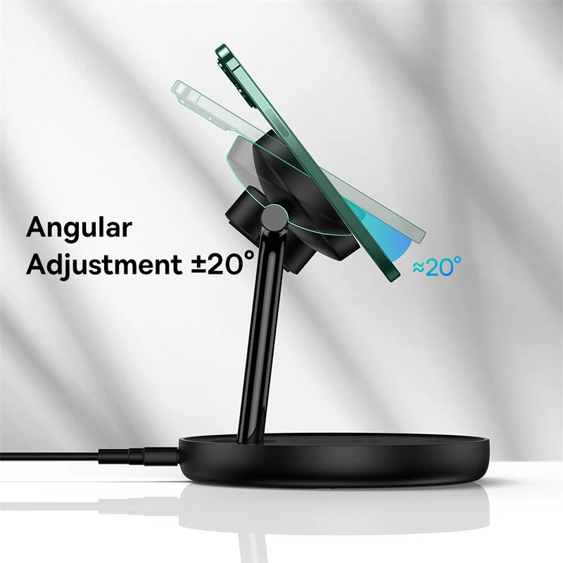 Baseus 3 en 1 20W soporte de cargador inalámbrico magnético para teléfono iPhone 15 14 Pro Airpods Apple Watch soporte de estación de carga rápida - Imagen 2