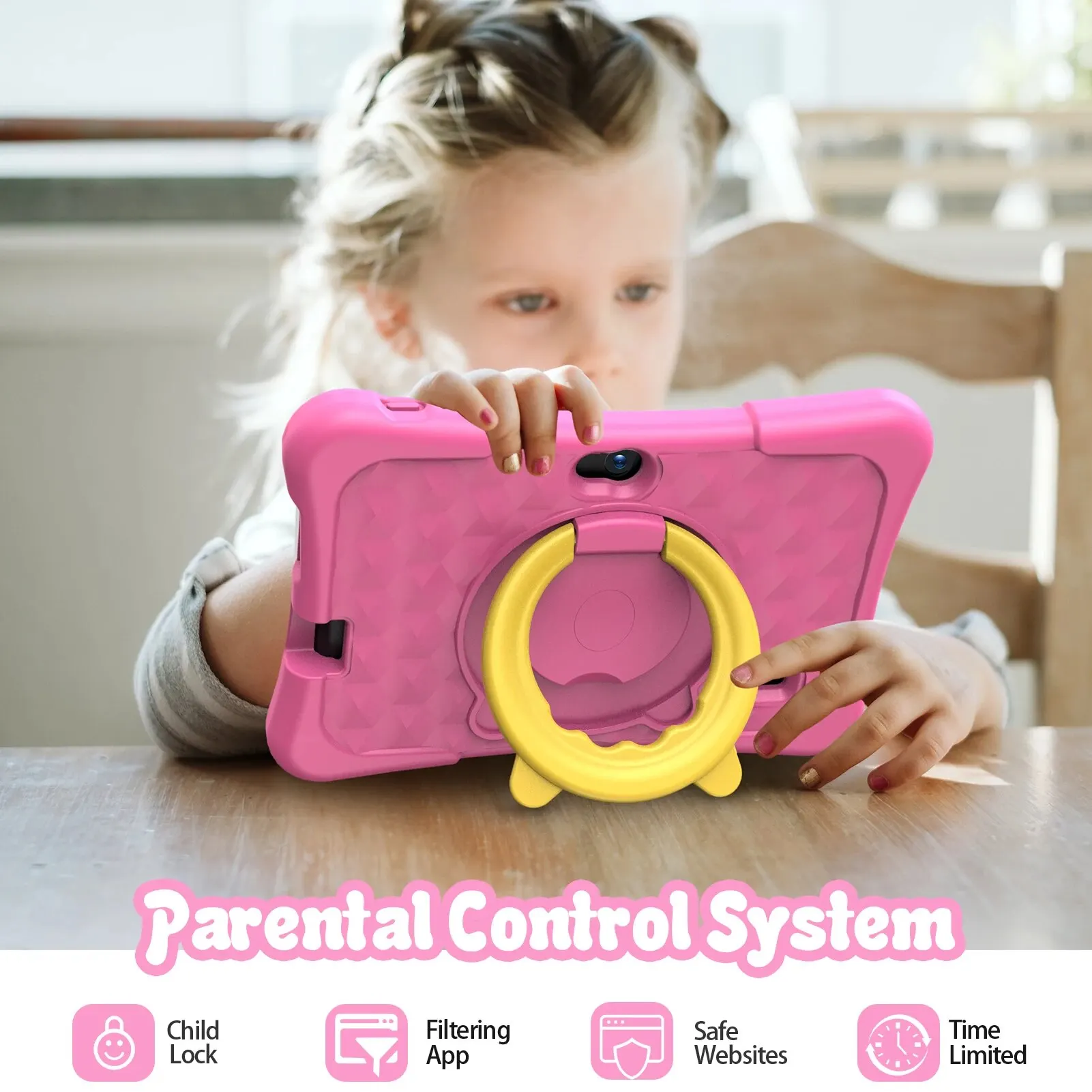 Tableta PRITOM para Niños de 7 Pulgadas, Android 13, 32 GB, WiFi, Bluetooth, Cámara Dual, Software Educativo Instalado, con Funda Protectora - Imagen 2