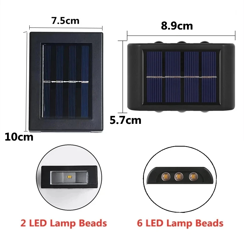 Luz LED Solar para exteriores, lámpara con Sensor de iluminación Solar, farolas, decoración de jardín Exterior, guirnalda, colector Solar impermeable - Imagen 6