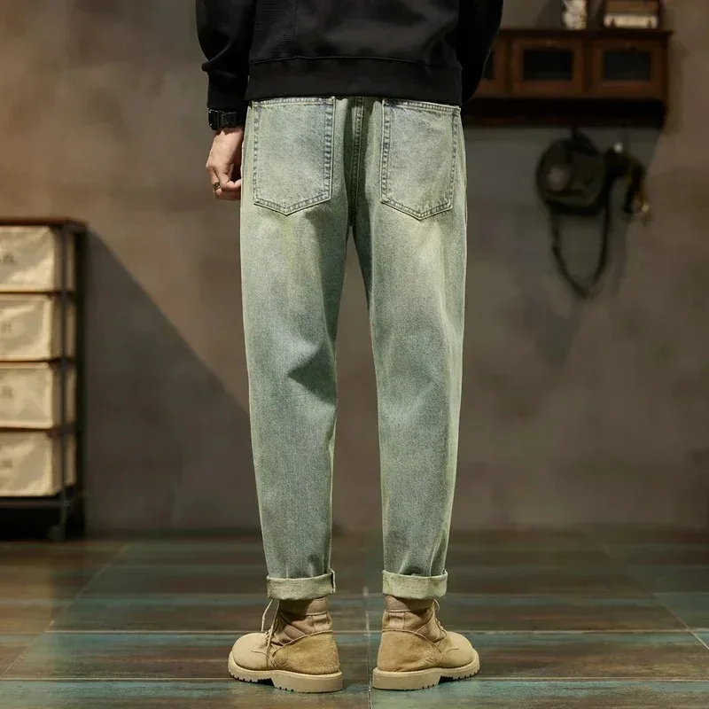 Pantalones Harem Holgados de Mezclilla para Hombre, Primavera 2026, Estilo Retro, Cómodos, Harajuku, Jeans Rectos, Sencillos, Versátiles, Tipo Cargo - Imagen 4