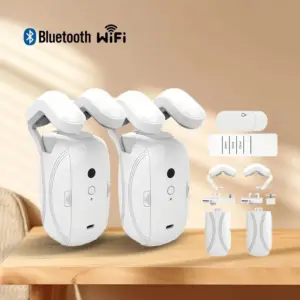 Abridor de cortinas automático inteligente, Control remoto con aplicación/temporizador/voz, con varilla T/U/roome, Sensor de luz automático WiFi Bluetooth