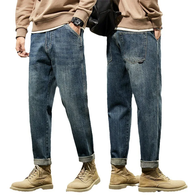 Pantalones Harem Holgados de Mezclilla para Hombre, Primavera 2026, Estilo Retro, Cómodos, Harajuku, Jeans Rectos, Sencillos, Versátiles, Tipo Cargo - Imagen 6