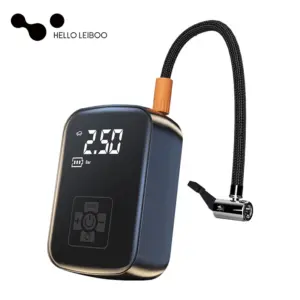 LEIBOO-compresor de aire inalámbrico para coche, bomba de aire eléctrica, inflador de neumáticos para motocicleta, bicicleta, neumático automático con pantalla Digital