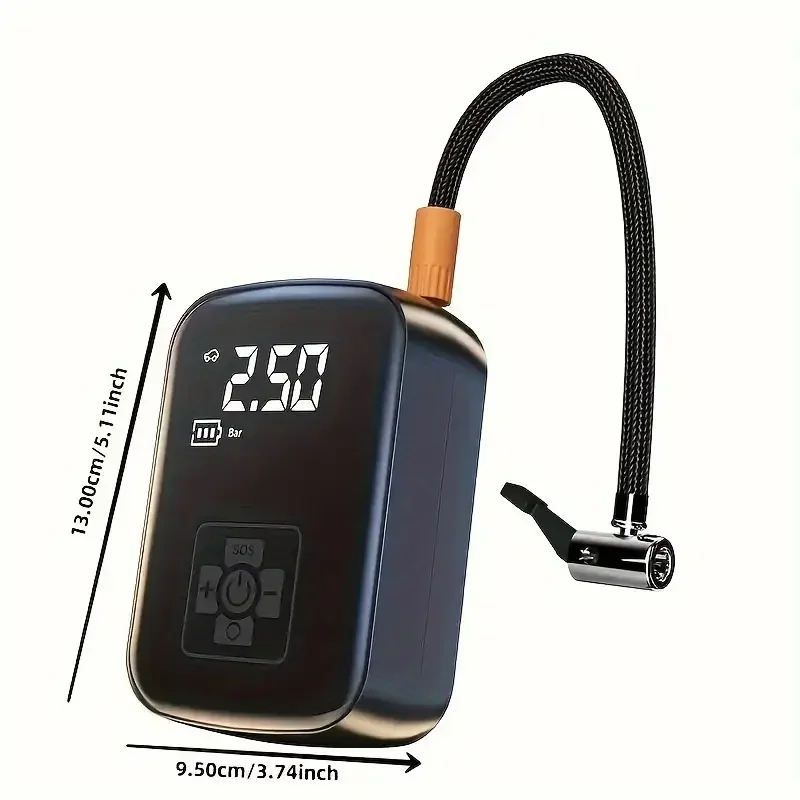 LEIBOO-compresor de aire inalámbrico para coche, bomba de aire eléctrica, inflador de neumáticos para motocicleta, bicicleta, neumático automático con pantalla Digital - Imagen 6