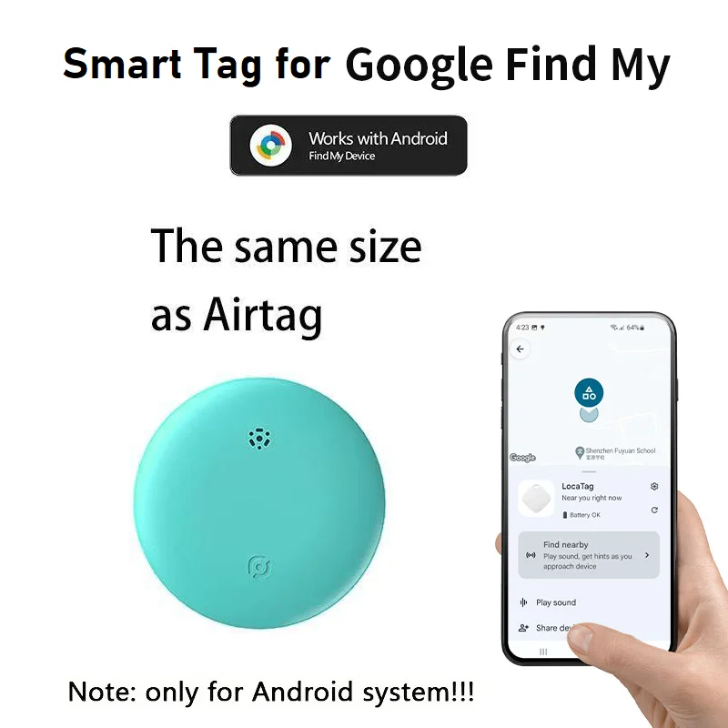 Rastreador Global Android Compatible con Google Find Hub, Localizador de Posición Global, Reemplazo de Airtag, Buscador Inteligente para Coche, Niños, Mascotas y Bolsas - Imagen 4