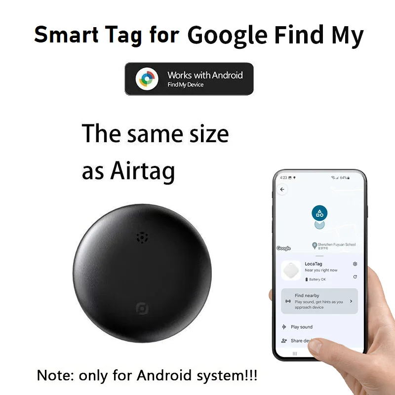 Rastreador Global Android Compatible con Google Find Hub, Localizador de Posición Global, Reemplazo de Airtag, Buscador Inteligente para Coche, Niños, Mascotas y Bolsas - Imagen 3