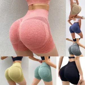 Pantalones cortos deportivos para mujer, novedad, ciclismo, trotar, Fitness, cintura alta, Push Up, pantalones cortos de gimnasio, mallas, ropa de Yoga para mujer
