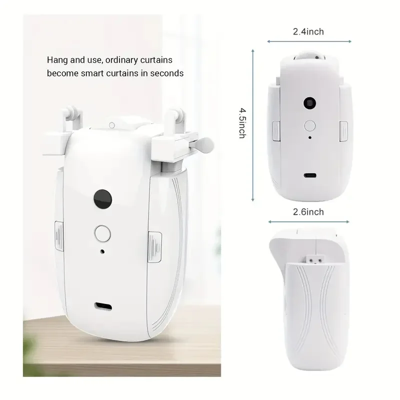 Abridor de cortinas automático inteligente, Control remoto con aplicación/temporizador/voz, con varilla T/U/roome, Sensor de luz automático WiFi Bluetooth - Imagen 5