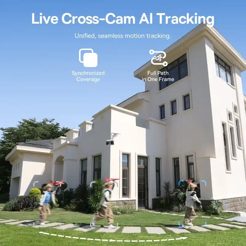 Cámara de Seguridad Baseus Security X1 Pro para Exteriores, Cámara Inalámbrica Dual 3K con Panel Solar, Reconocimiento Facial, Seguimiento Inteligente con IA - Imagen 4
