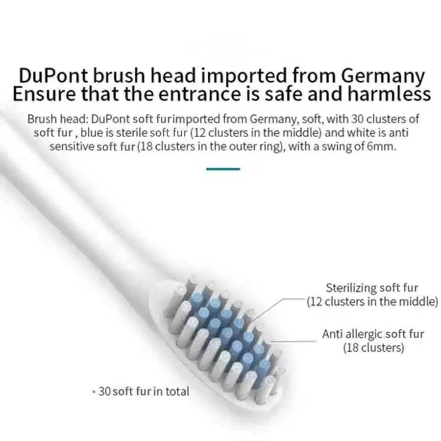 Cepillo de dientes eléctrico sónico para adultos, cabezal de cepillo DuPont impermeable IPX7, recargable por USB, limpieza de alta frecuencia, 6 modos de limpieza - Imagen 4