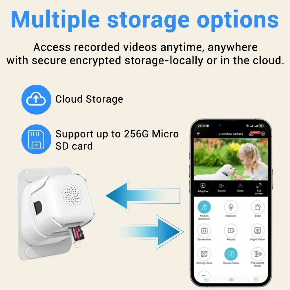 Cámara de ventana WIFI de 5MP, 5GHz, seguridad interior del hogar, visión nocturna a Color, detección de movimiento, Monitor de bebé, cámaras de vigilancia - Imagen 6