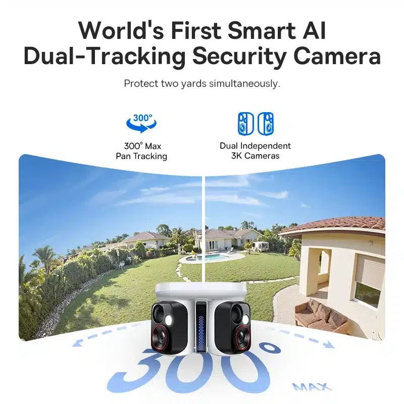 Cámara de Seguridad Baseus Security X1 Pro para Exteriores, Cámara Inalámbrica Dual 3K con Panel Solar, Reconocimiento Facial, Seguimiento Inteligente con IA - Imagen 3