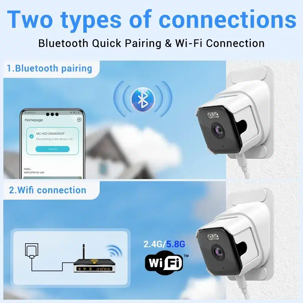 Cámara de ventana WIFI de 5MP, 5GHz, seguridad interior del hogar, visión nocturna a Color, detección de movimiento, Monitor de bebé, cámaras de vigilancia - Imagen 5