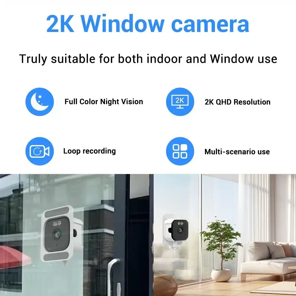 Cámara de ventana WIFI de 5MP, 5GHz, seguridad interior del hogar, visión nocturna a Color, detección de movimiento, Monitor de bebé, cámaras de vigilancia - Imagen 2