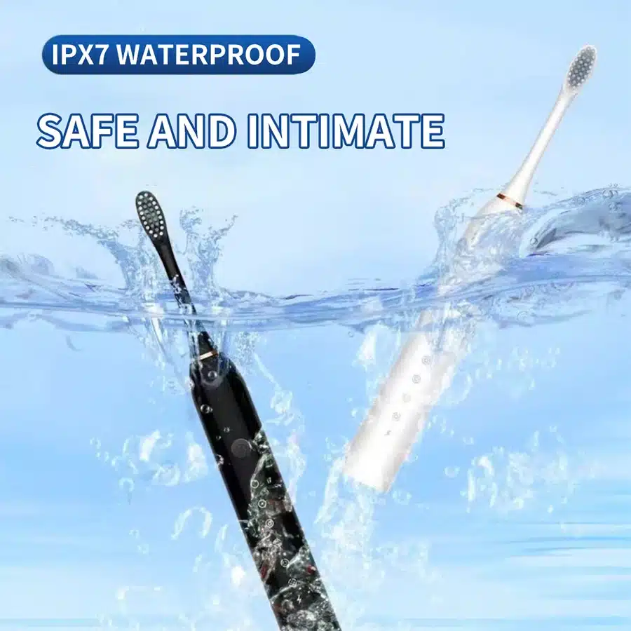 Cepillo de dientes eléctrico sónico para adultos, cabezal de cepillo DuPont impermeable IPX7, recargable por USB, limpieza de alta frecuencia, 6 modos de limpieza - Imagen 3